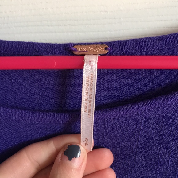 Free People Flowy Purple Blouse - Picture 2 of 5